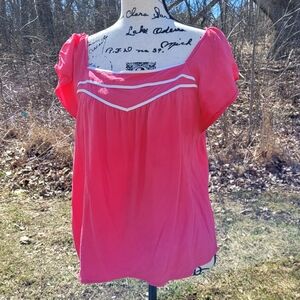 LOFT Women's Pink Lightweight Blouse  Top- Size L
